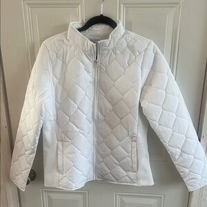 New Kim Rogers Small Womens White Puffer coat quilted Jacket warm lightweight